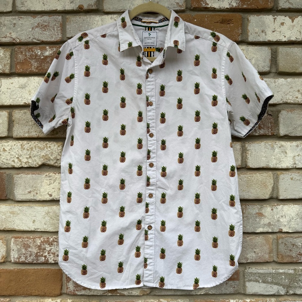 Cactus Man Pineapple Button Down Shirt